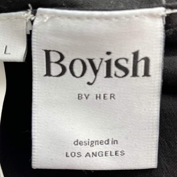 NWOT BOYISH Raw Edge Crop Denim Jacket, Sz LG, Black, Hipster, Fashionable - Picture 11 of 12